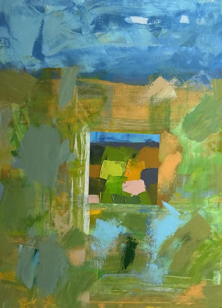 Akryl maleri småt i stort af Jørgen Jungersted malet i 2025