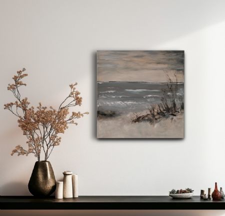 Akryl maleri Bølgebrus af Line Bolvig malet i 2025