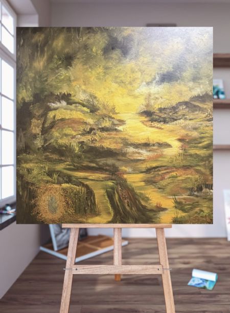 Akryl maleri A tribute to Fall af Anette Thorup Hansen (ATH) malet i 2025