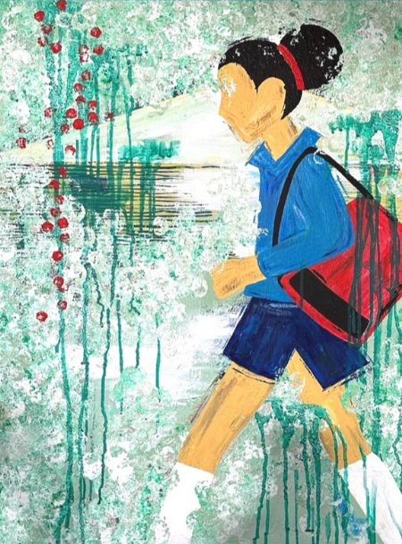 Akryl maleri Pige Fra Cuba af Anna Wolsgaard Munksø malet i 2023