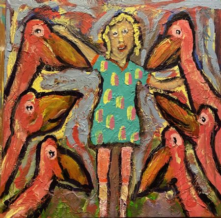 Akryl maleri Tommelise. af Henrik Diget Thomsen malet i 2025