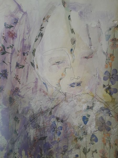 Blandede medier maleri Among fragiles af Lili Hollesen malet i 2025