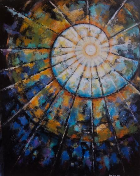 Akryl maleri The spiral of life af Eva Vith Christensen malet i 2024