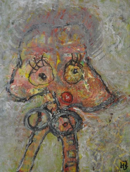 Blandede medier maleri Se min krop. www.Galleri-HJ.dk af Helle Jensen malet i 