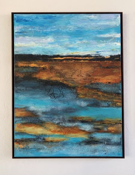 Akryl maleri Abstrakt landskab 2 af Gudrun Anette Andersen malet i 2025