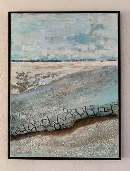 Akryl maleri Abstrakt landskab 1 af Gudrun Anette Andersen malet i 2025