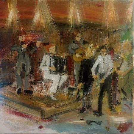 Akryl maleri Kragetær af Bruun Falck malet i 2025