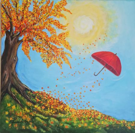 Akryl maleri Lift me up af Janne Lerbech malet i 