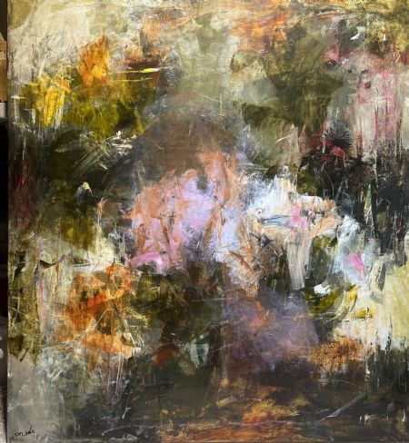 Akryl maleri Talk To Me af Dorte Mollerup malet i 2025