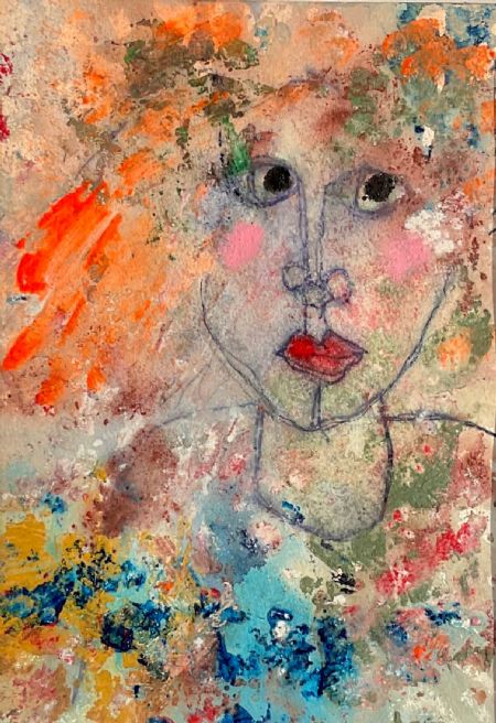 Akryl maleri Marlene af Inge Merete Gross malet i 2025