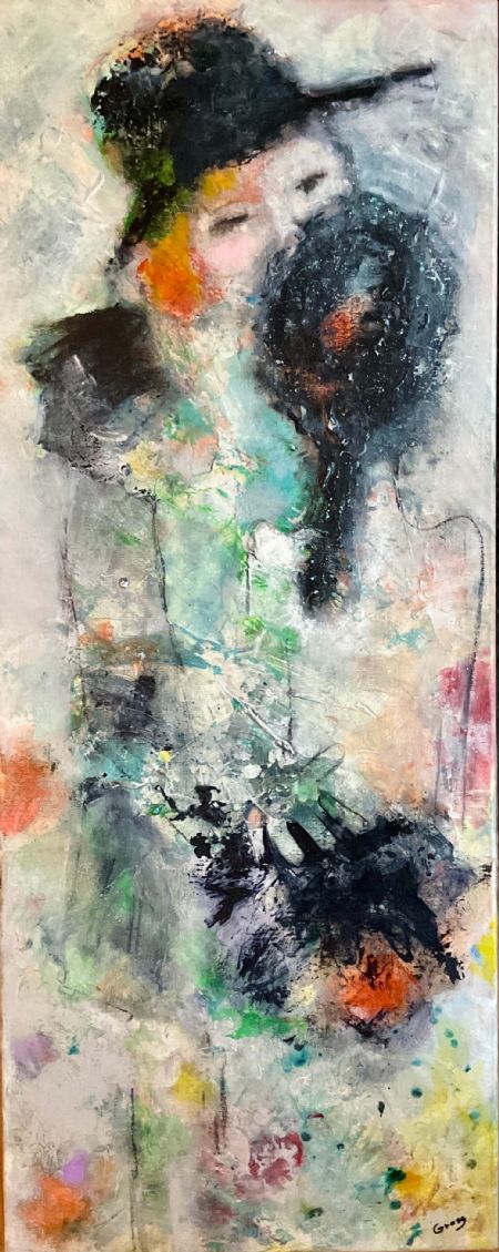 Akryl maleri Amor af Inge Merete Gross malet i 2025