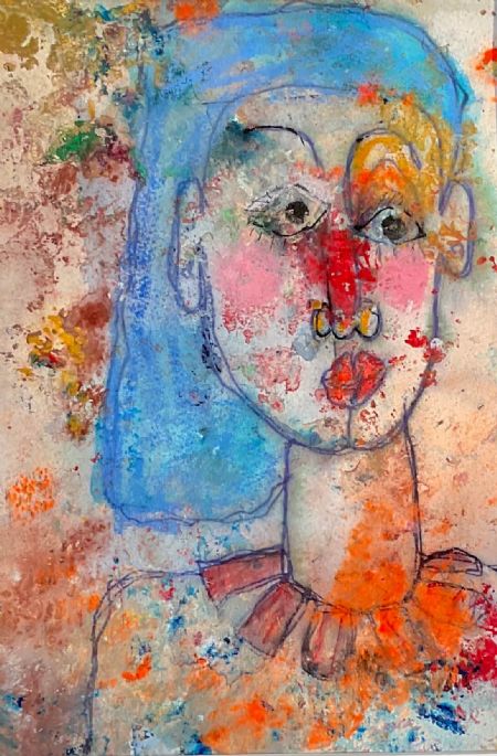 Akryl maleri Anemone af Inge Merete Gross malet i 2025