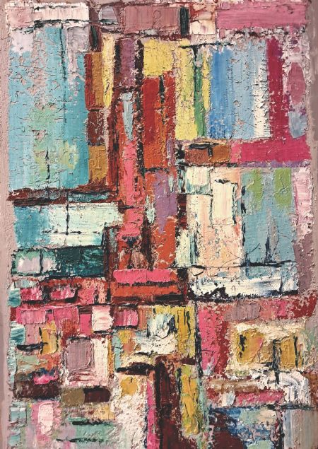 Akryl maleri Chic af Kaj Andersen malet i 1977