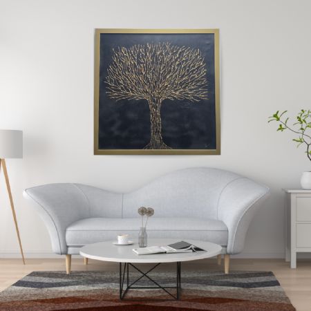 Blandede medier maleri The Golden Tree af Zala A malet i 2021