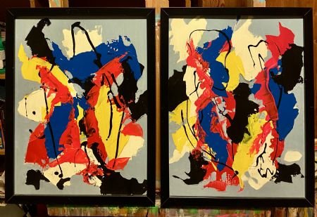 Akryl maleri Abstraktion. af Henrik Diget Thomsen malet i 2024