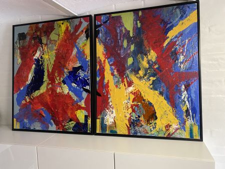 Akryl maleri Abstraktion. af Henrik Diget Thomsen malet i 2024