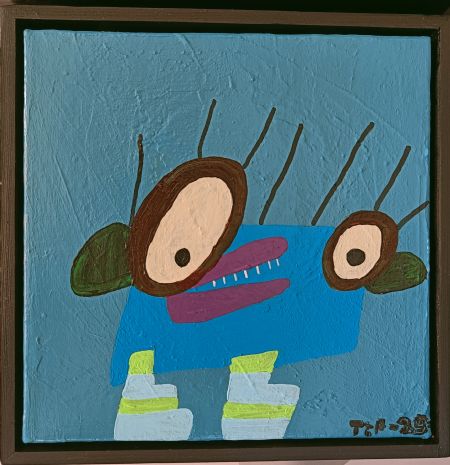 Akryl maleri Blå gut 1 af Troels Ibsen Pedersen malet i 2025