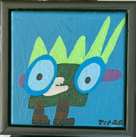 Akryl maleri Blå gut 2 af Troels Ibsen Pedersen malet i 2025