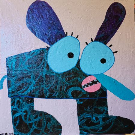 Akryl maleri Næsedyr af Troels Ibsen Pedersen malet i 2025