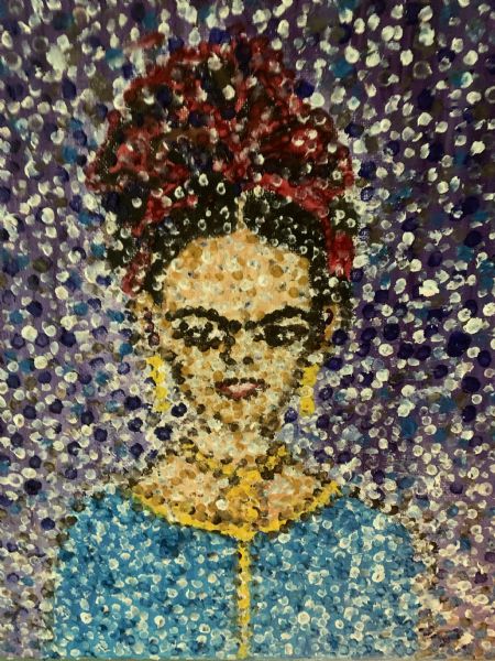 Akryl maleri Frida Kahlo af kirstenbente pedersen malet i 2025