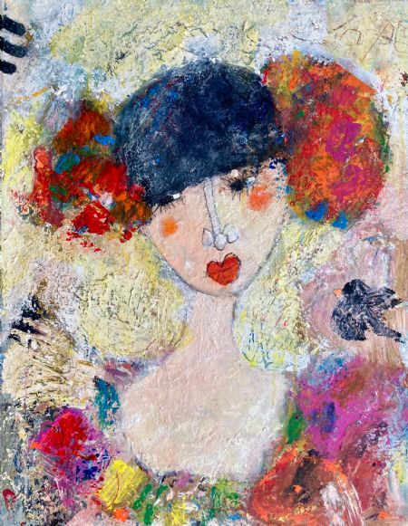 Akryl maleri Francesca af Inge Merete Gross malet i 2025