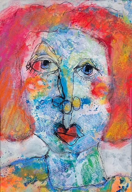 Akryl maleri Rossie af Inge Merete Gross malet i 2025