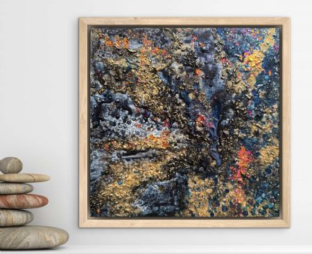 Akryl maleri Spirits of the Wood af Anette Thorup Hansen (ATH) malet i 2025