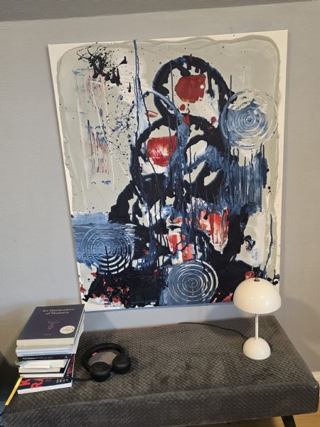 Blandede medier maleri Letting go af Freja Ludvigsen malet i 2025