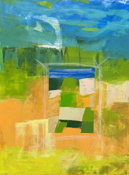 Akryl maleri Småt i stort af Jørgen Jungersted malet i 2025