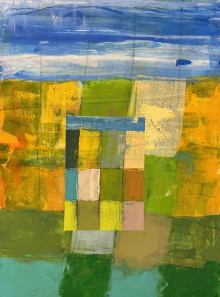 Akryl maleri Felter i felter af Jørgen Jungersted malet i 2025