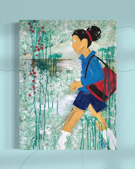 Akryl maleri Pige Fra Cuba af Anna Wolsgaard Munksø malet i 2023