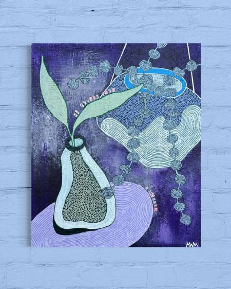 Blandede medier maleri I Morgen af Anna Wolsgaard Munksø malet i 2025