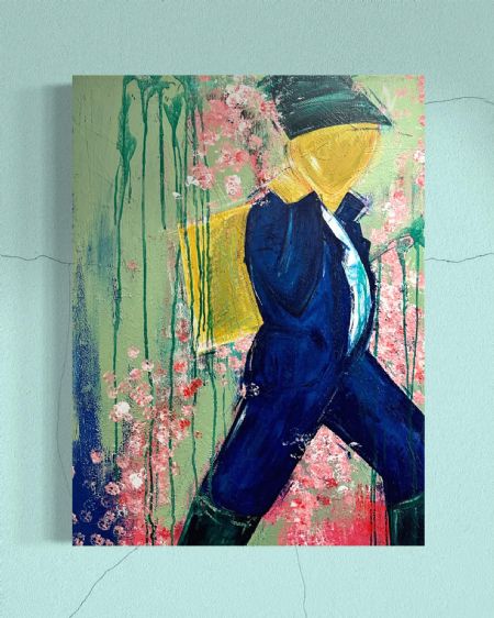 Akryl maleri Mand Fra Cuba af Anna Wolsgaard Munksø malet i 2023