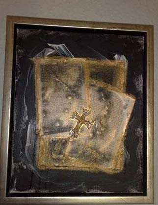 Akryl maleri Dark Religion af AB malet i 2009