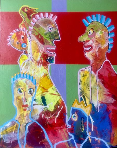 Akryl maleri Punker. af Henrik Diget Thomsen malet i 2025