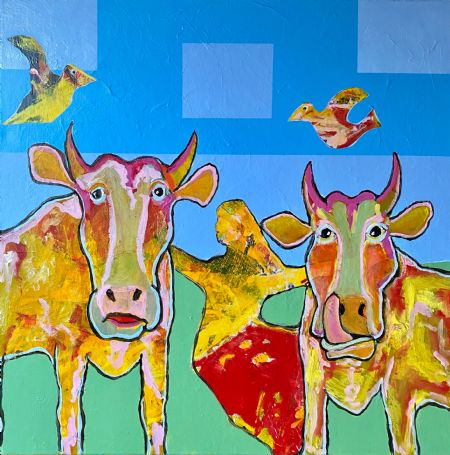 Akryl maleri The Bull. 2. af Henrik Diget Thomsen malet i 2025