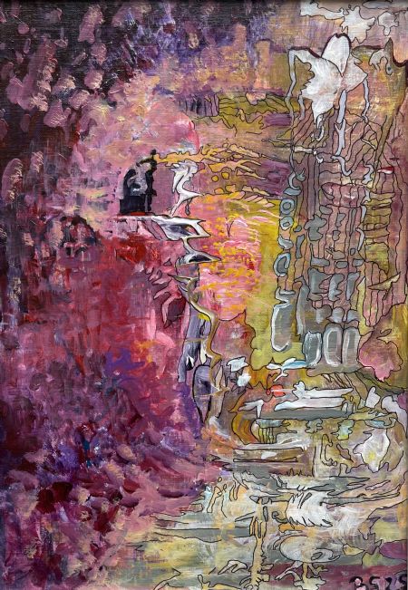 Akryl maleri En danserindes valg af Bettina Svejsø malet i 2025