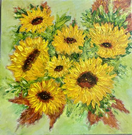 Akryl maleri Sommerstemning af Lisbeth Storgaard malet i 2025