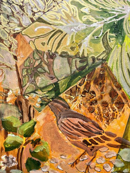 Akryl maleri Det stille vidne af Bettina Svejsø malet i 2025