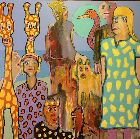 Akryl maleri The King. af Henrik Diget Thomsen malet i 2025