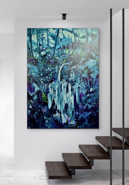 Akryl maleri Silence of the Gods af Anette Thorup Hansen (ATH) malet i 2025