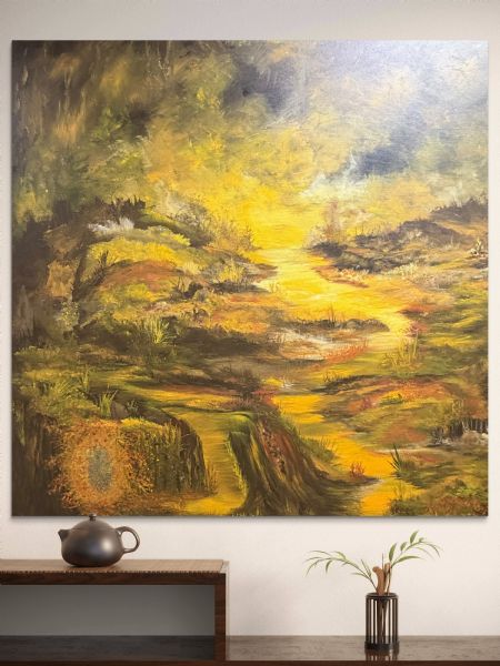 Akryl maleri A tribute to Fall af Anette Thorup Hansen (ATH) malet i 2025