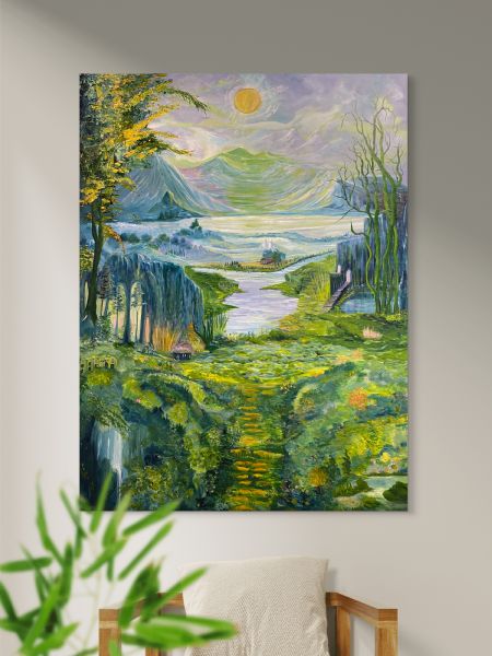 Akryl maleri Bright and Early - Adventure 16 af Anette Thorup Hansen (ATH) malet i 2025