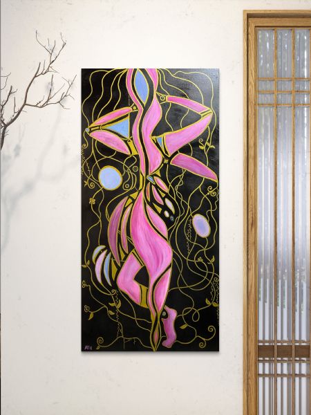 Akryl maleri Woman IV - the dancer af Anette Thorup Hansen (ATH) malet i 2025