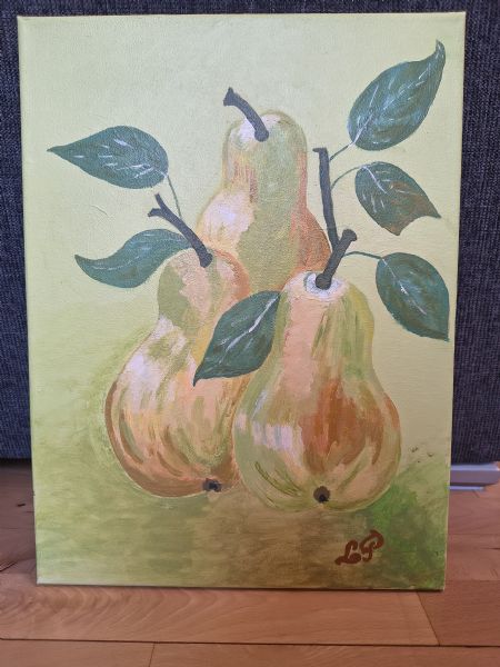 Akryl maleri Grøn på grøn af Valeria Polukhina malet i 2023