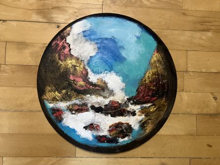 Akryl maleri Natur landskab Bornholm af Hanne Madsen malet i 2025