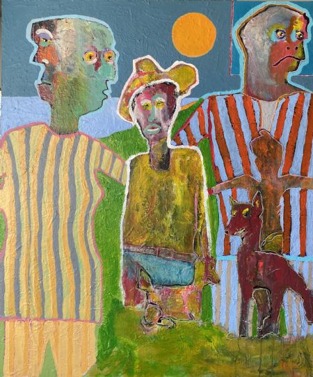 Akryl maleri Visit from space. af Henrik Diget Thomsen malet i 2024