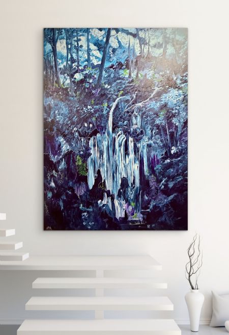 Akryl maleri Silence of the Gods af Anette Thorup Hansen (ATH) malet i 2025