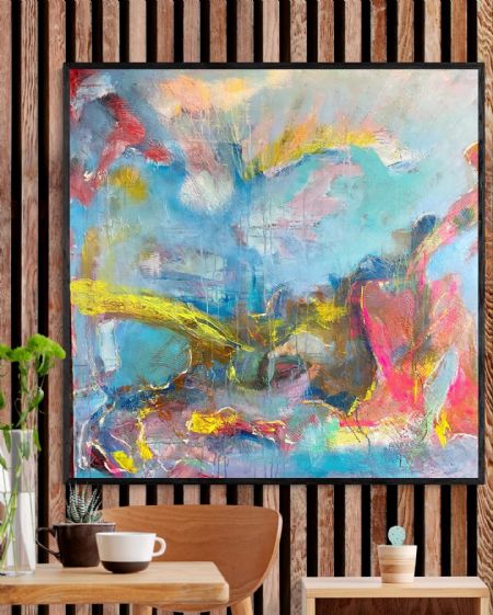 Akryl maleri IN SPACE. af Henrik Diget Thomsen malet i 2024