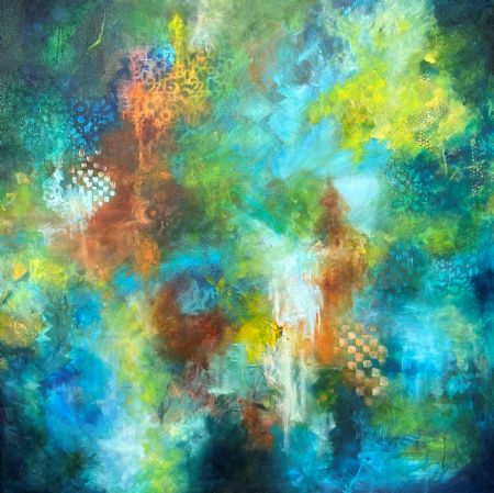 Olie maleri SKAK af Eva Vig malet i 2025